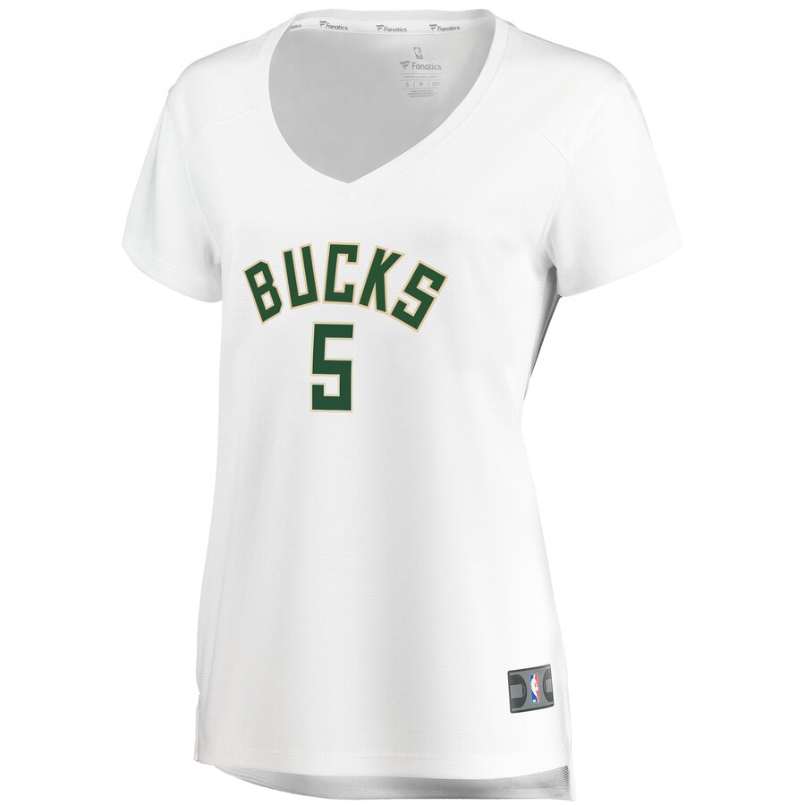 Alternative view of D.j. Wilson Milwaukee Bucks Fanatics Branded Women's Fast Break Replica Basketball Jersey White - Association Edition
