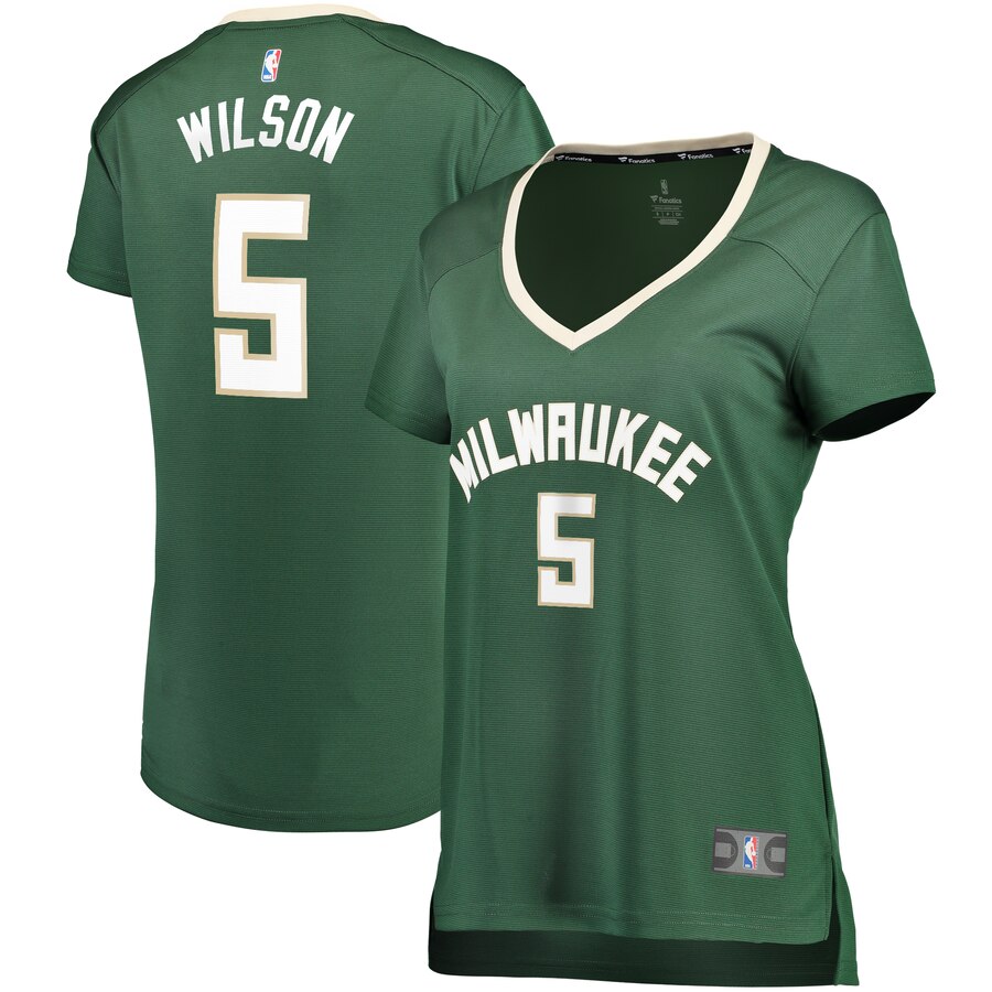D.j. Wilson Milwaukee Bucks Fanatics Branded Women's Fast Break Replica Player Basketball Jersey - Icon Edition - Hunter Green