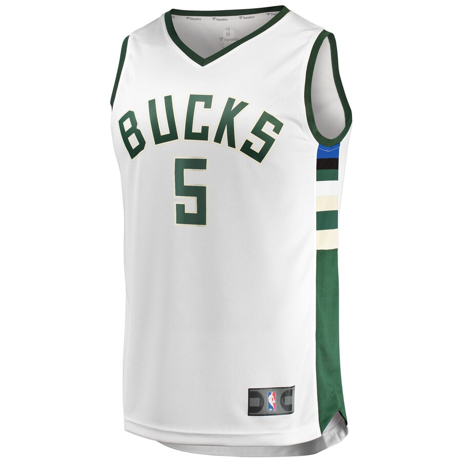 Alternative view of D.j. Wilson Milwaukee Bucks Fanatics Branded Youth Fast Break Replica Player Basketball Jersey - Association Edition - White