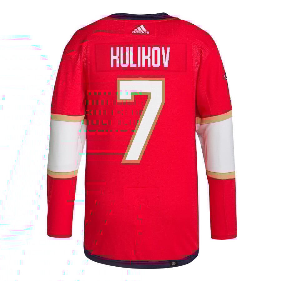 Alternative view of Dmitry Kulikov 7 Florida Panthers 2024 NHL Playoffs Patch Home Hockey Jersey - Men, Red - JS888 
