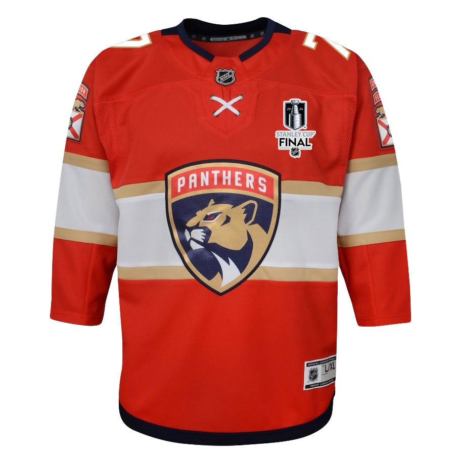 Alternative view of Dmitry Kulikov 7 Florida Panthers 2024 STANLEY CUP Final Youth Home Breakaway Hockey Jersey - Red - JS312 