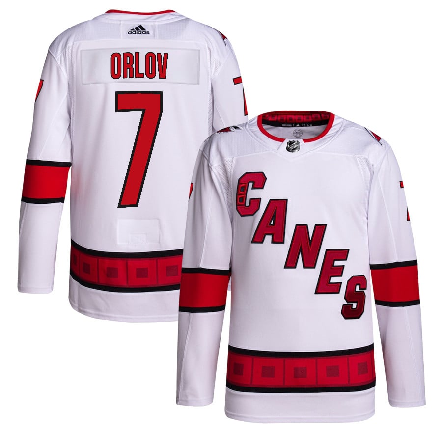 Dmitry Orlov 7 Carolina Hurricanes Away Primegreen Hockey Jersey - Men, White - JS315 