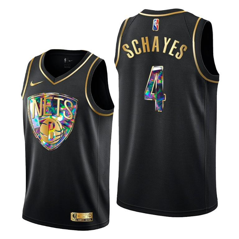 Dolph Schayes 4 Brooklyn Nets 75th Anniversary Team Black Jersey - Men - JS169 