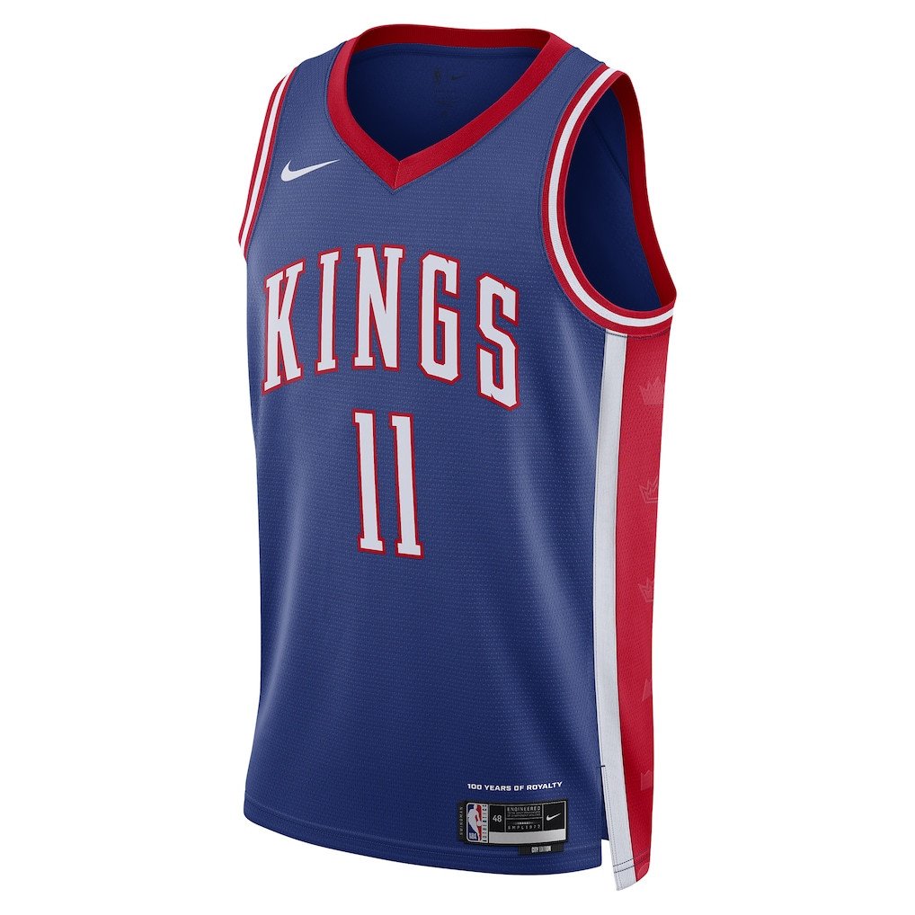 Alternative view of Domantas Sabonis 11 Sacramento Kings Unisex 2024/25 Swingman Player Basketball Jersey - City Edition - Blue - JS311 