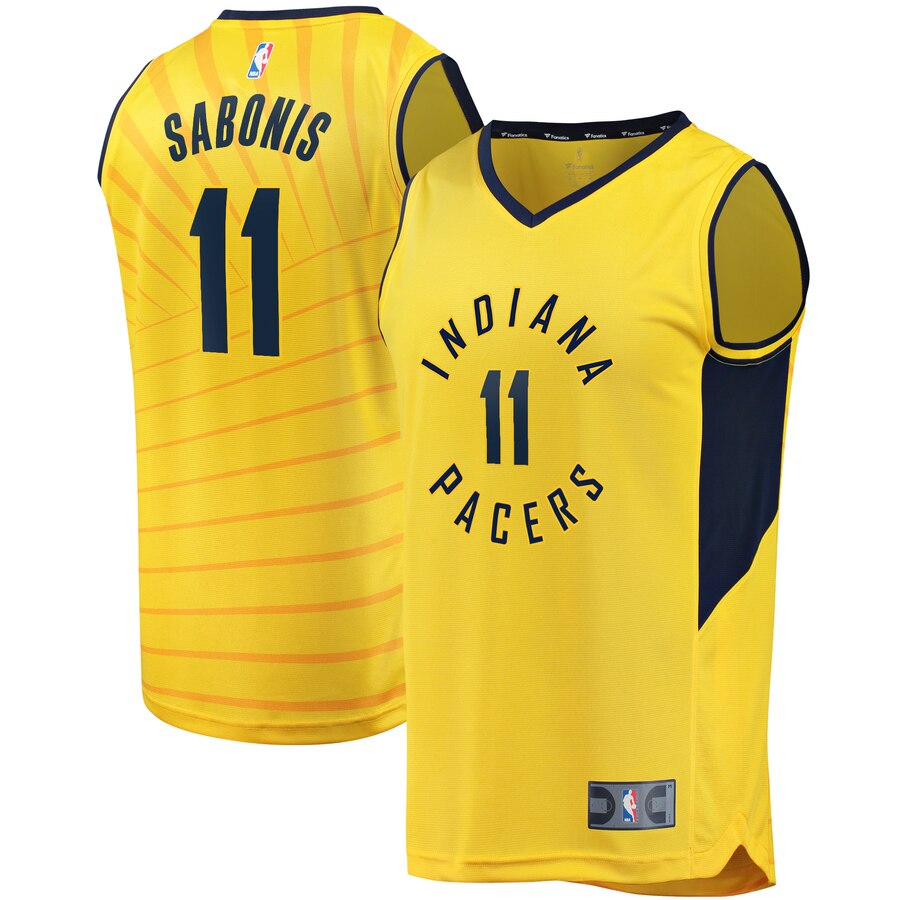 Domantas Sabonis Indiana Pacers Fanatics Branded Fast Break Player Replica Basketball Jersey – Statement Edition – Gold