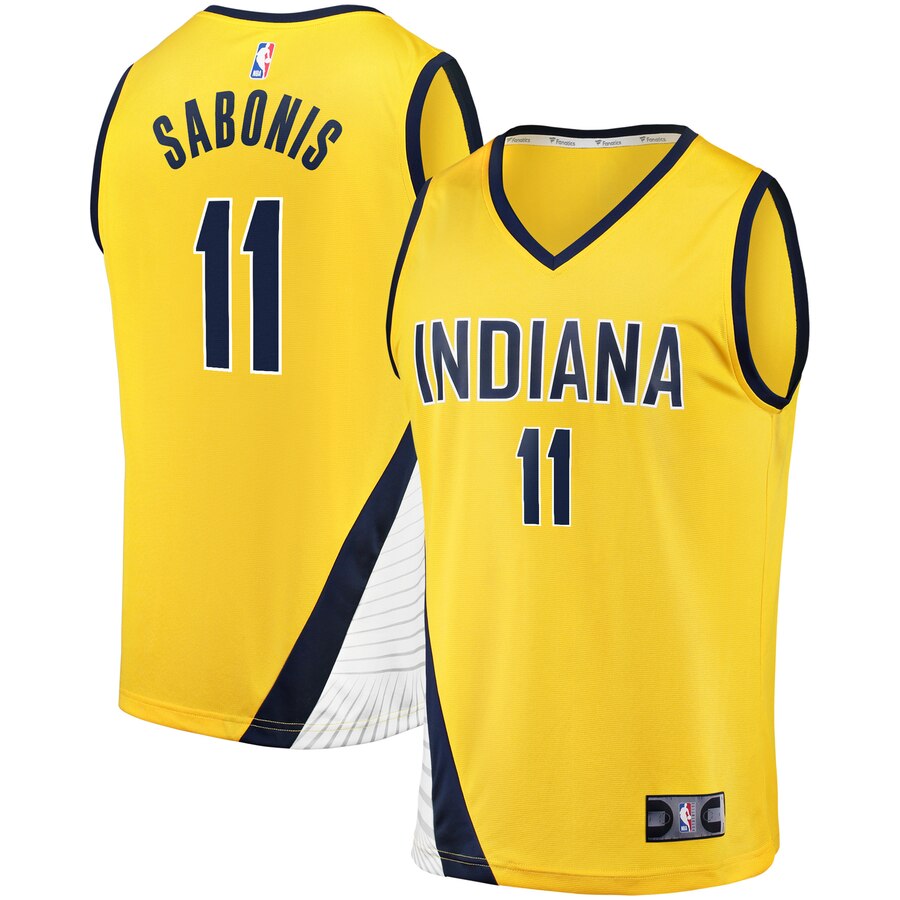 Domantas Sabonis Indiana Pacers Fanatics Branded Fast Break Replica Basketball Jersey – Statement Edition – Gold