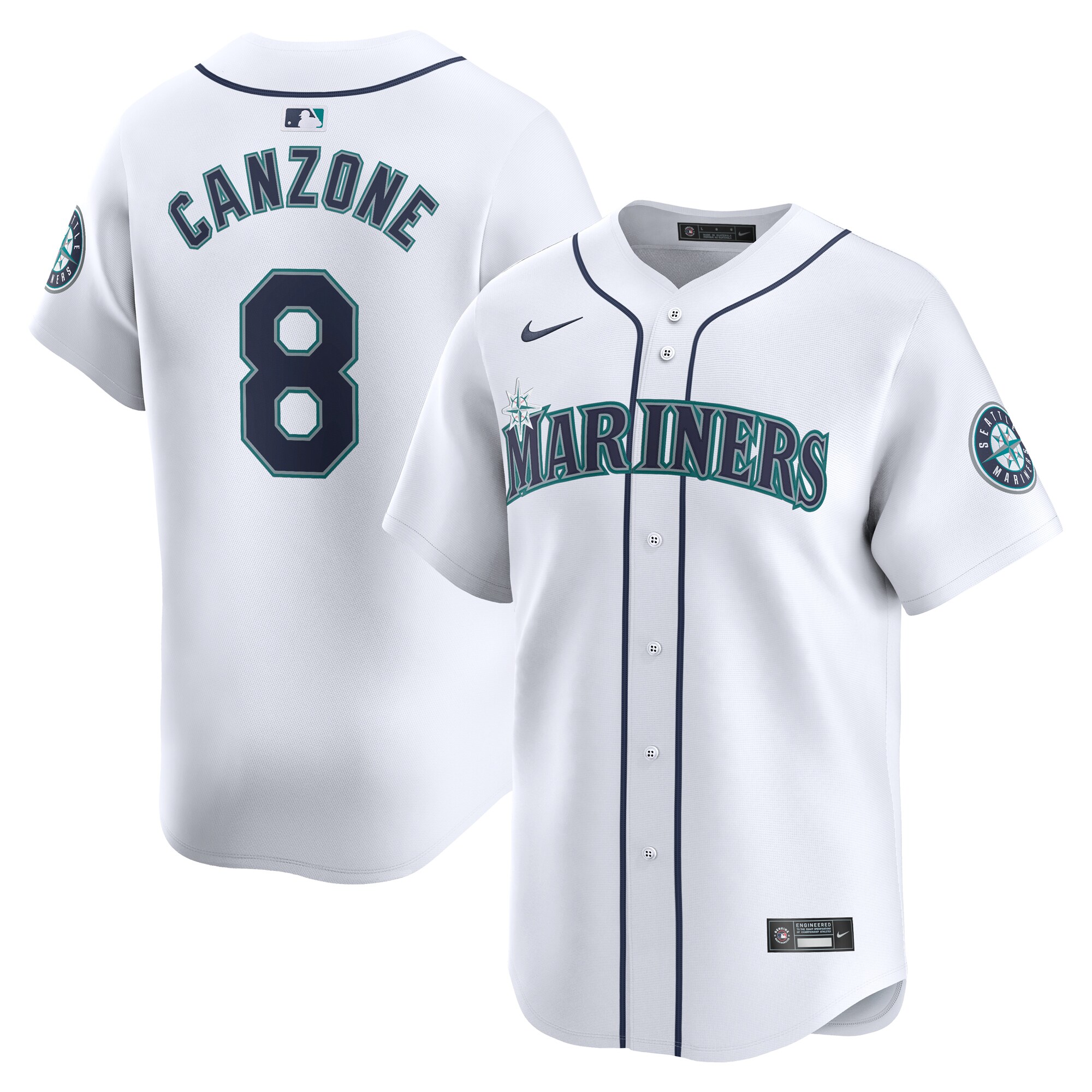 Dominic Canzone Seattle Mariners Home Limited Player Baseball Jersey - White