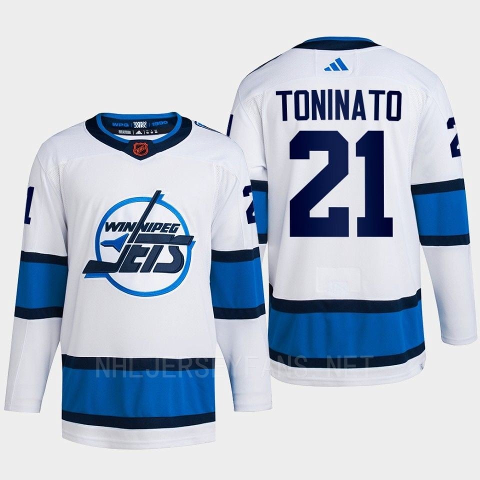 Dominic Toninato 21 Reverse Retro 2.0 2022 Winnipeg Jets White Hockey Jersey Primegreen - JS581 