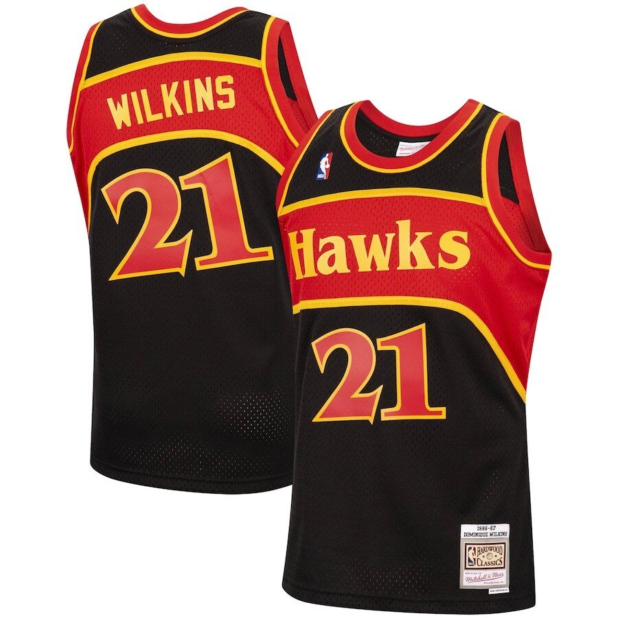 Dominique Wilkins Atlanta Hawks Mitchell & Ness 1986-87 Hardwood Classics Reload Swingman Basketball Jersey - Black