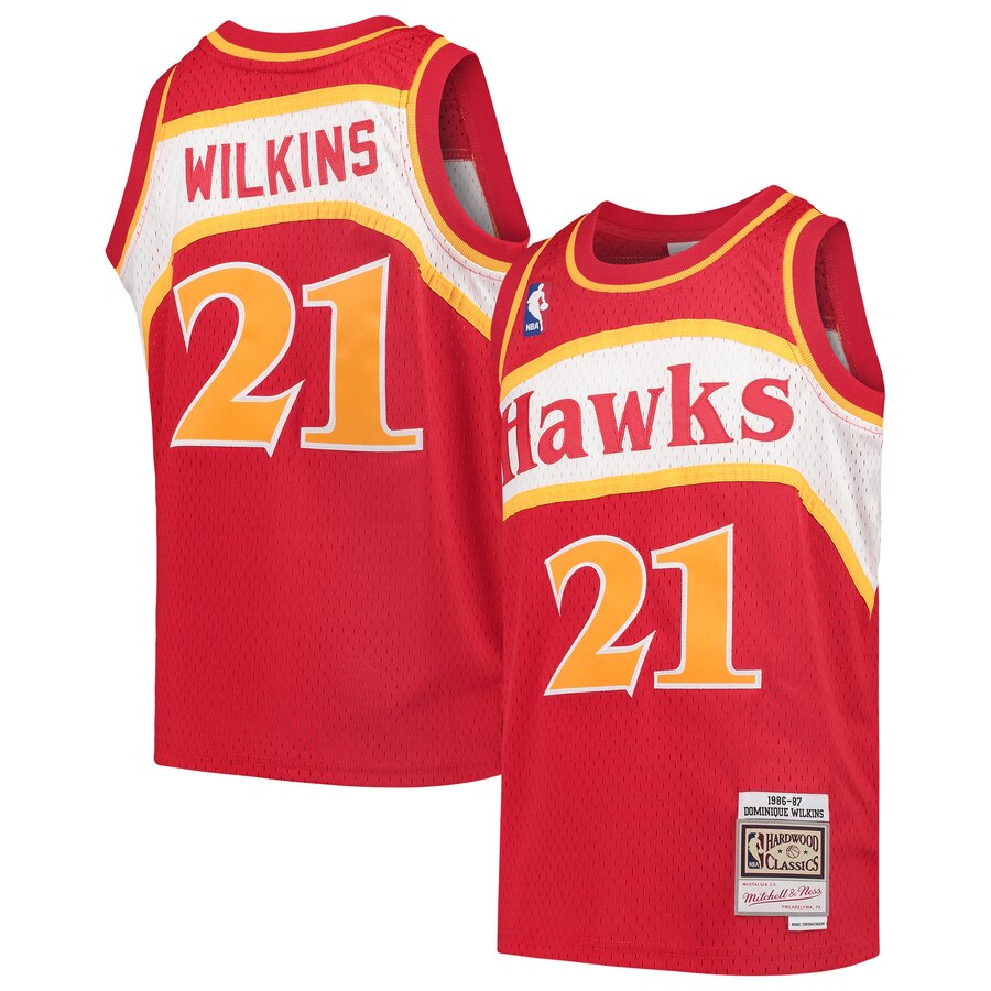 Dominique Wilkins Atlanta Hawks Mitchell & Ness Youth 1986-87 Hardwood Classics Swingman Throwback Basketball Jersey - Red