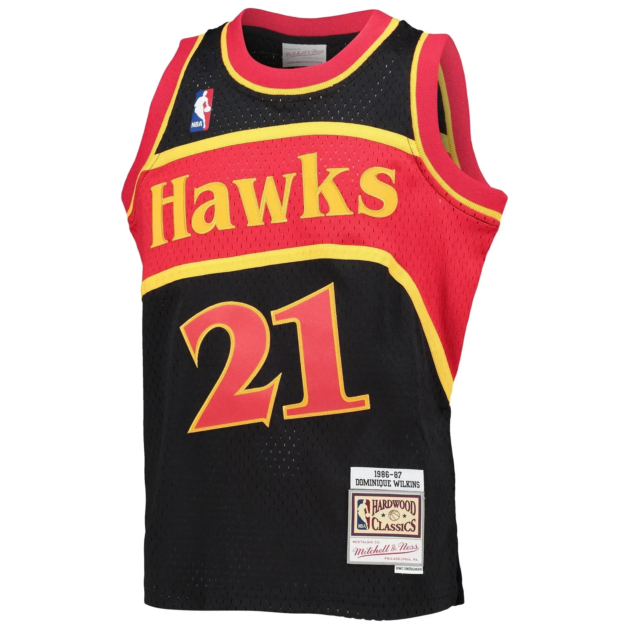 Dominique Wilkins Atlanta Hawks Mitchell & Ness Youth 1986-87 Hardwood Classics Reload Basketball Jersey – Black - JS453 