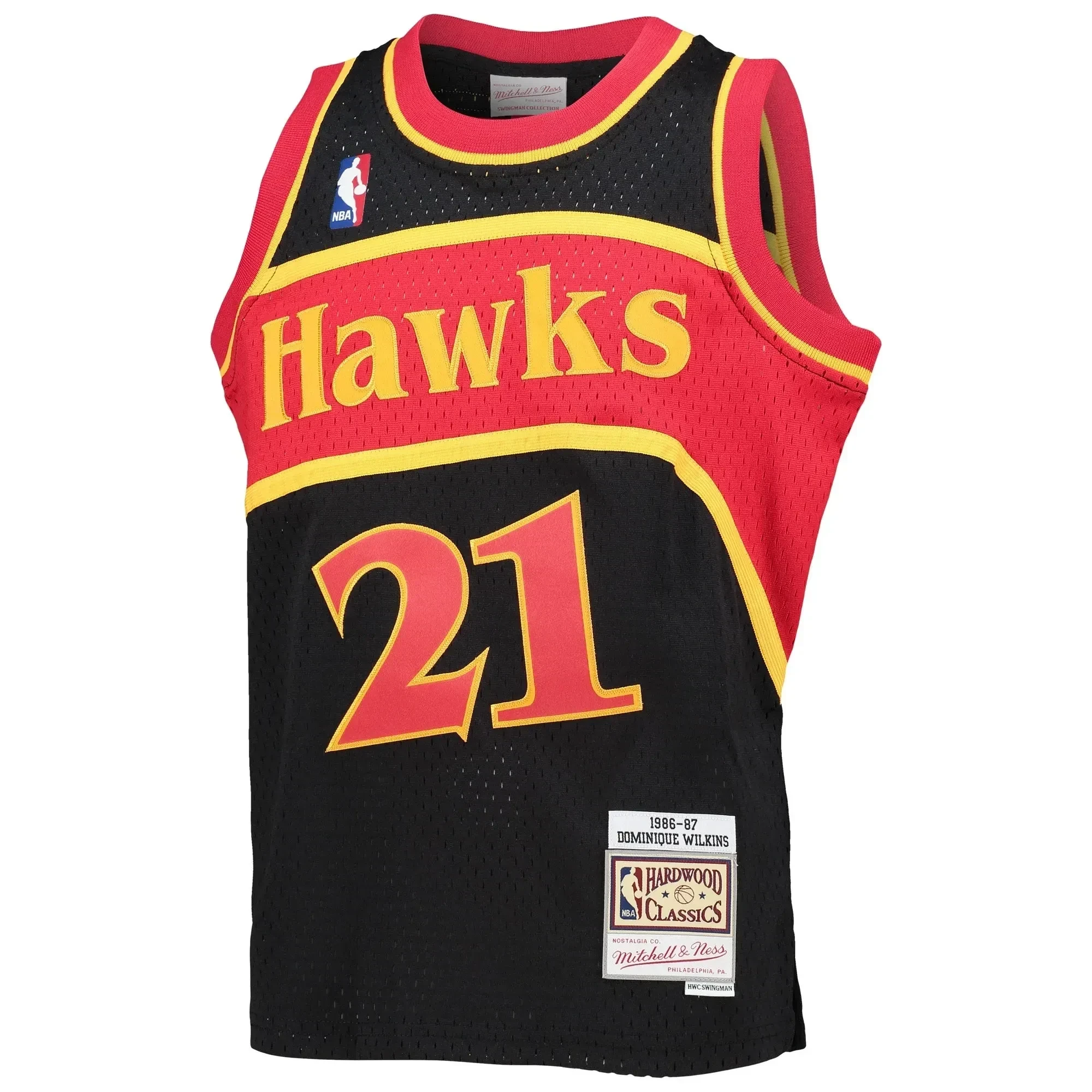 Dominique Wilkins Atlanta Hawks Mitchell & Ness Youth 1986-87 Hardwood Classics Reload Basketball Jersey – Black - JS993 