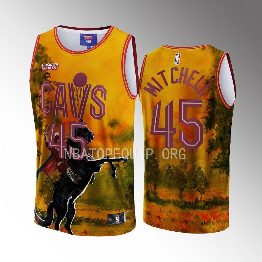 Donovan Mitchell 45 Cleveland Cavaliers NBA & KidSuper Studios Unisex Hometown Basketball Jersey - JS578