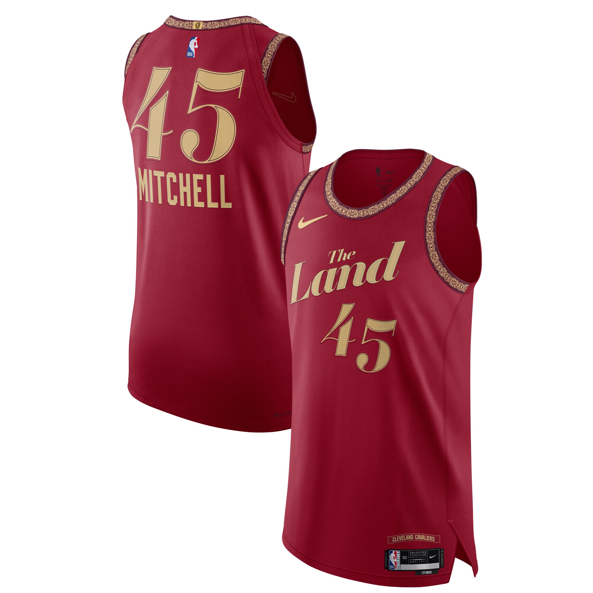 Donovan Mitchell Cleveland Cavaliers Authentic Basketball Jersey - City Edition - Wine