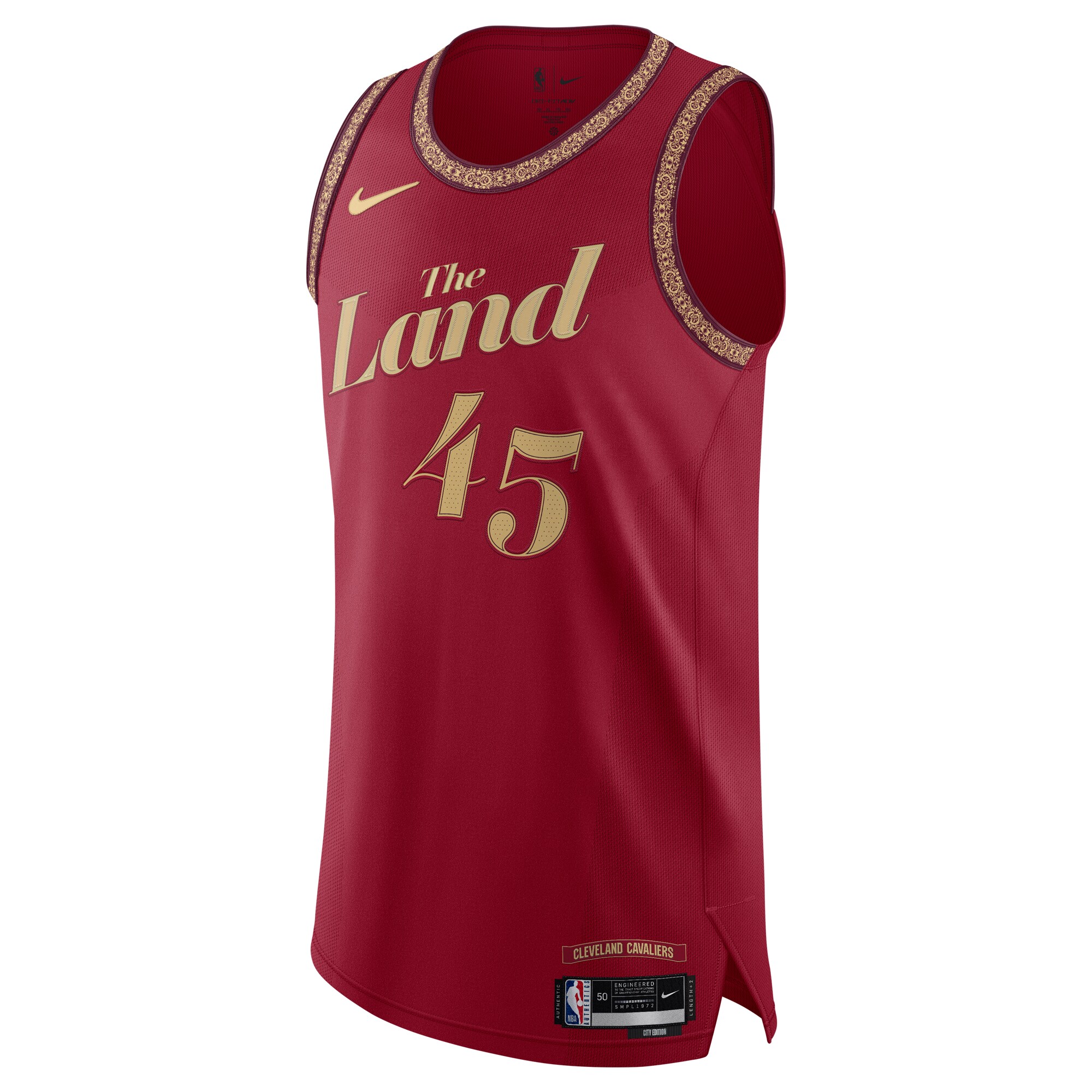 Alternative view of Donovan Mitchell Cleveland Cavaliers Authentic Basketball Jersey - City Edition - Wine