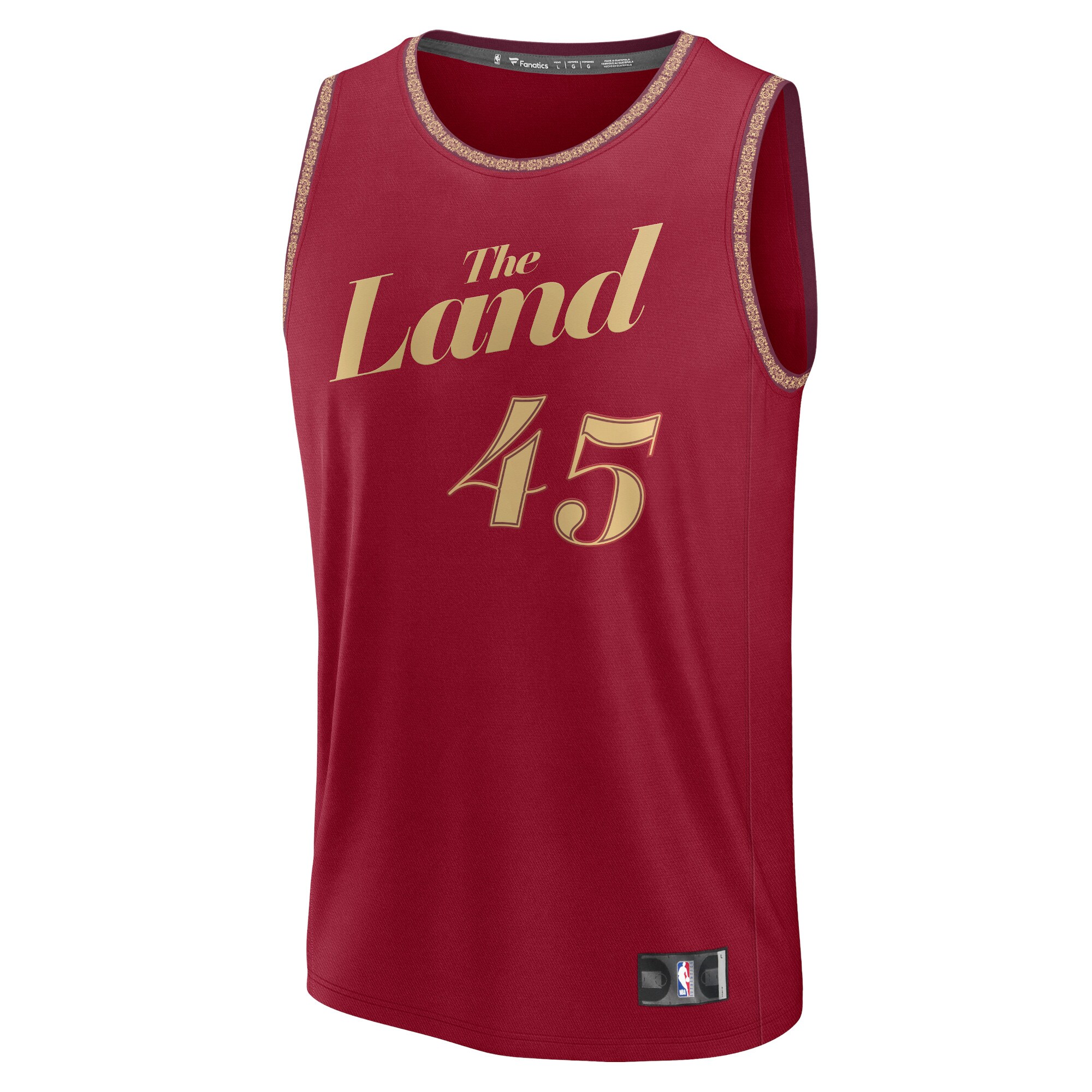 Alternative view of Donovan Mitchell Cleveland Cavaliers Fanatics Fast Break Basketball Jersey - Wine - City Edition