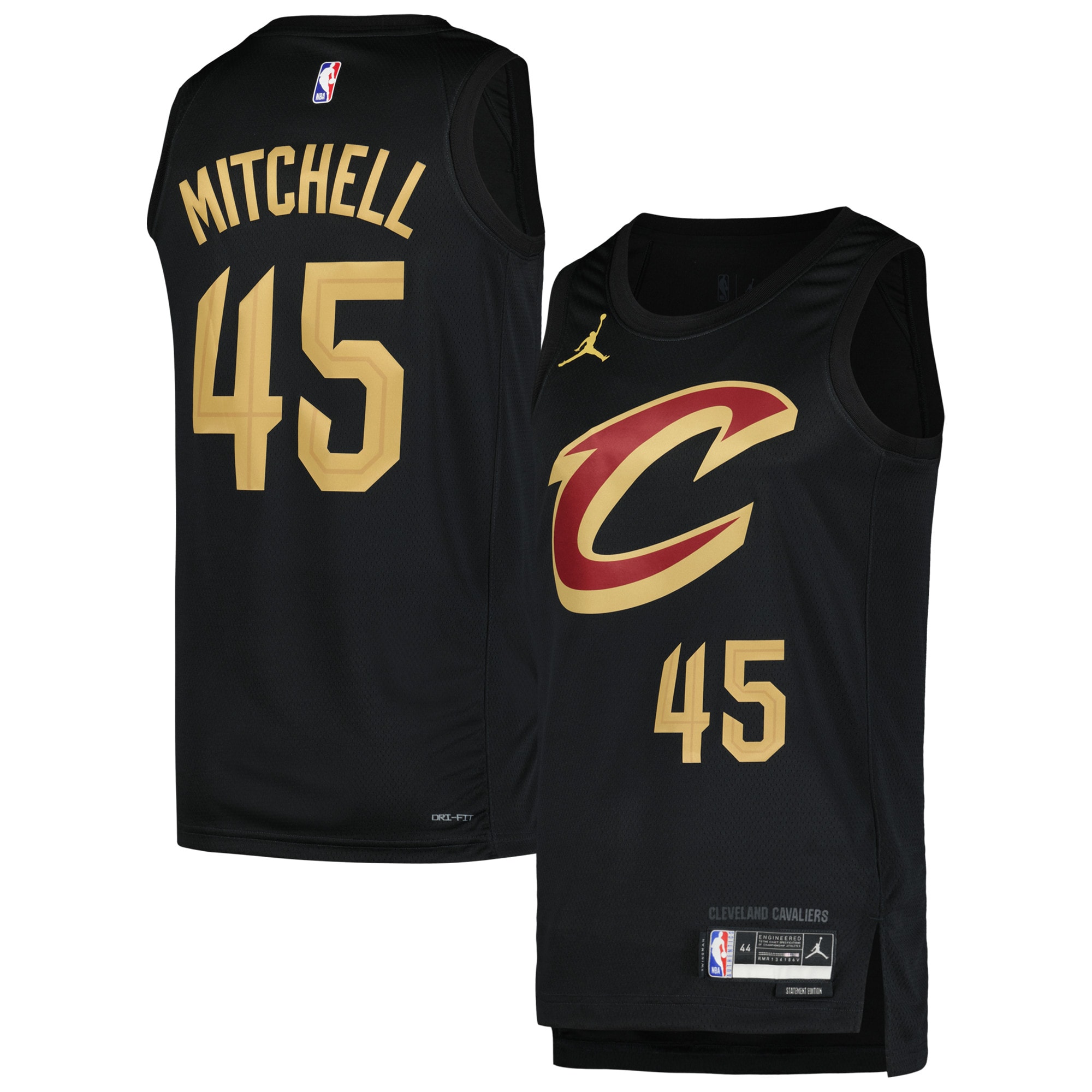 Donovan Mitchell Cleveland Cavaliers Jordan Brand Swingman Player Basketball Jersey - Statement Edition - Black
