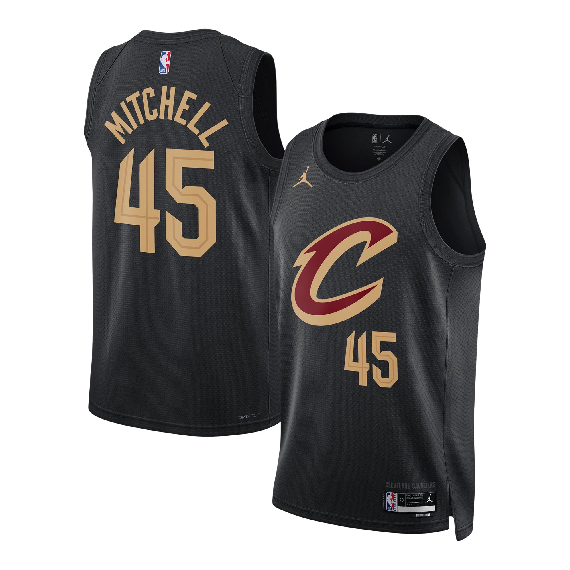 Donovan Mitchell Cleveland Cavaliers Jordan Brand Unisex Swingman Basketball Jersey - Statement Edition - Black