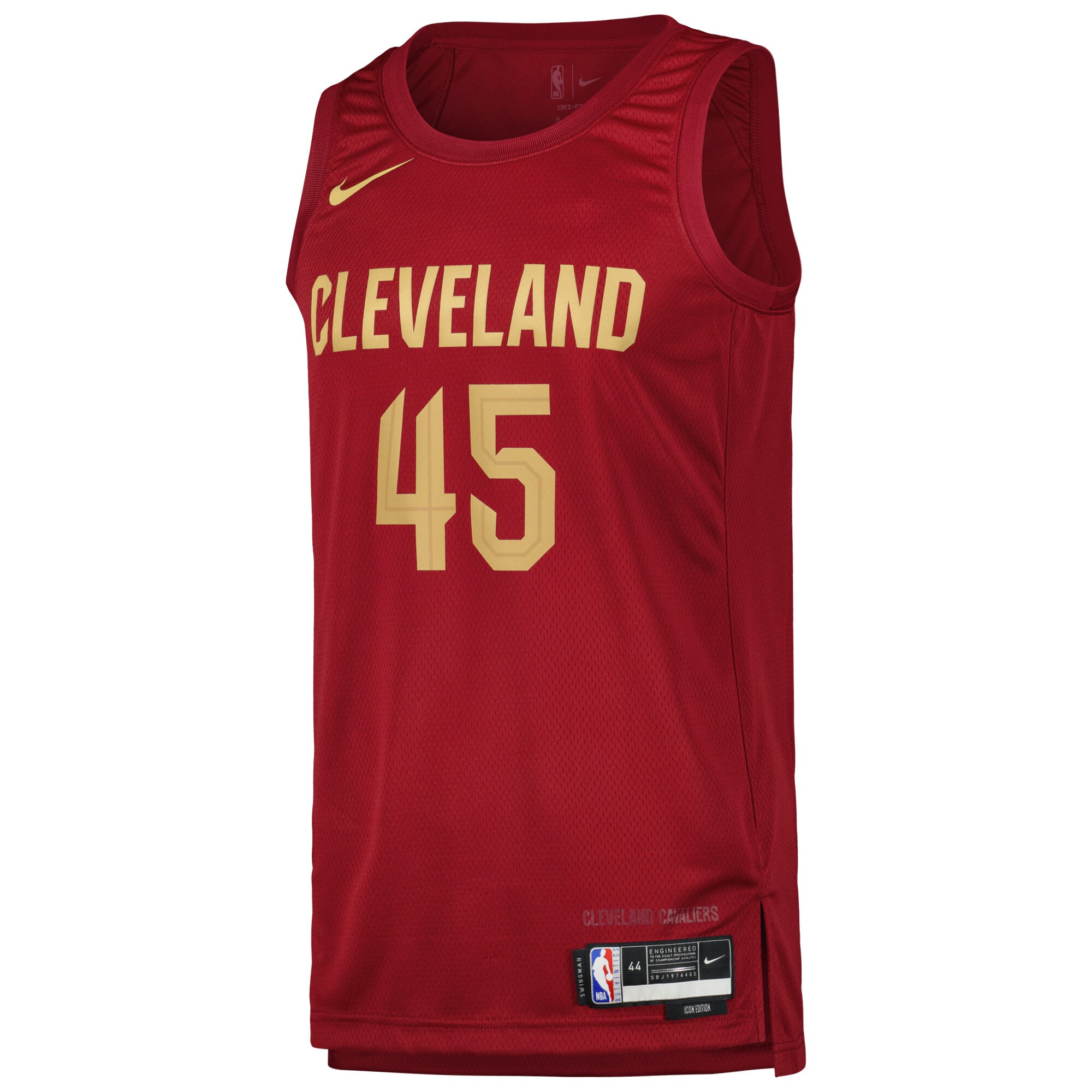 Alternative view of Donovan Mitchell Cleveland Cavaliers Swingman Player Basketball Jersey - Icon Edition - Wine