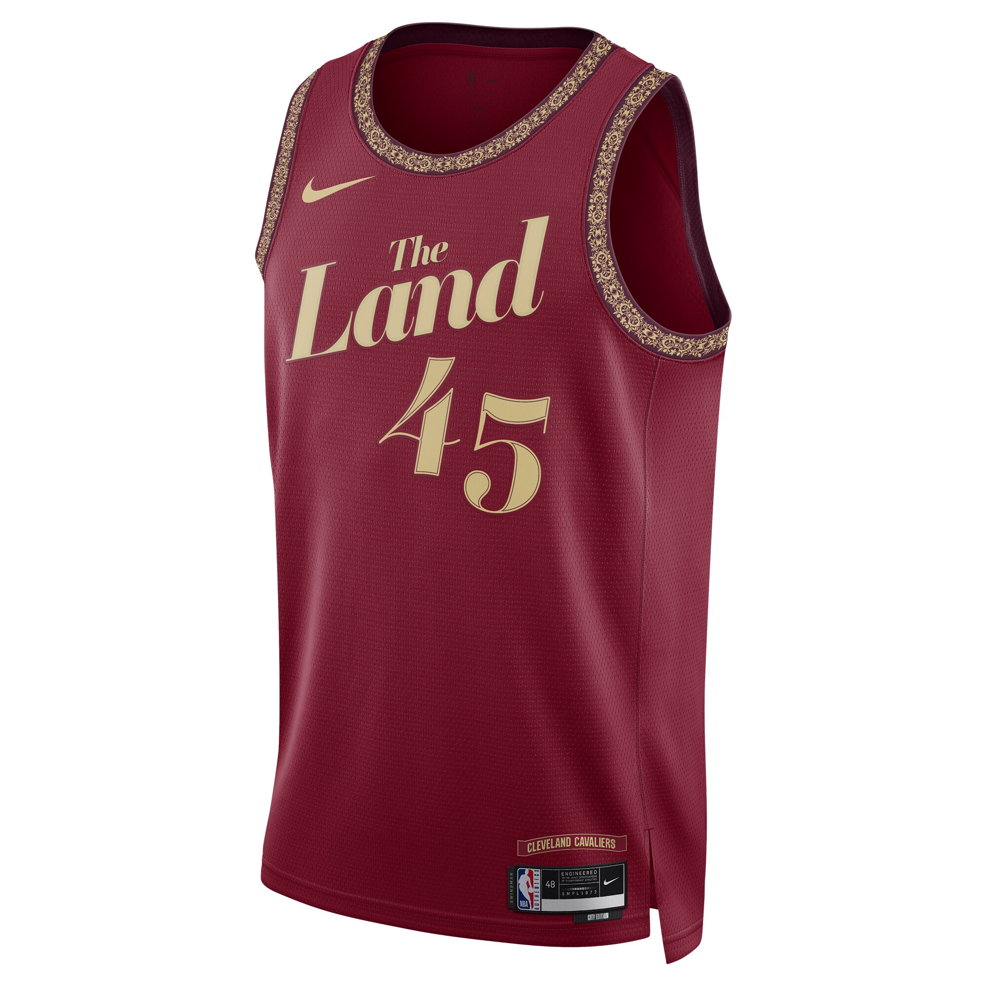 Alternative view of Donovan Mitchell Cleveland Cavaliers Unisex 2023/24 Swingman Basketball Jersey - Wine - City Edition
