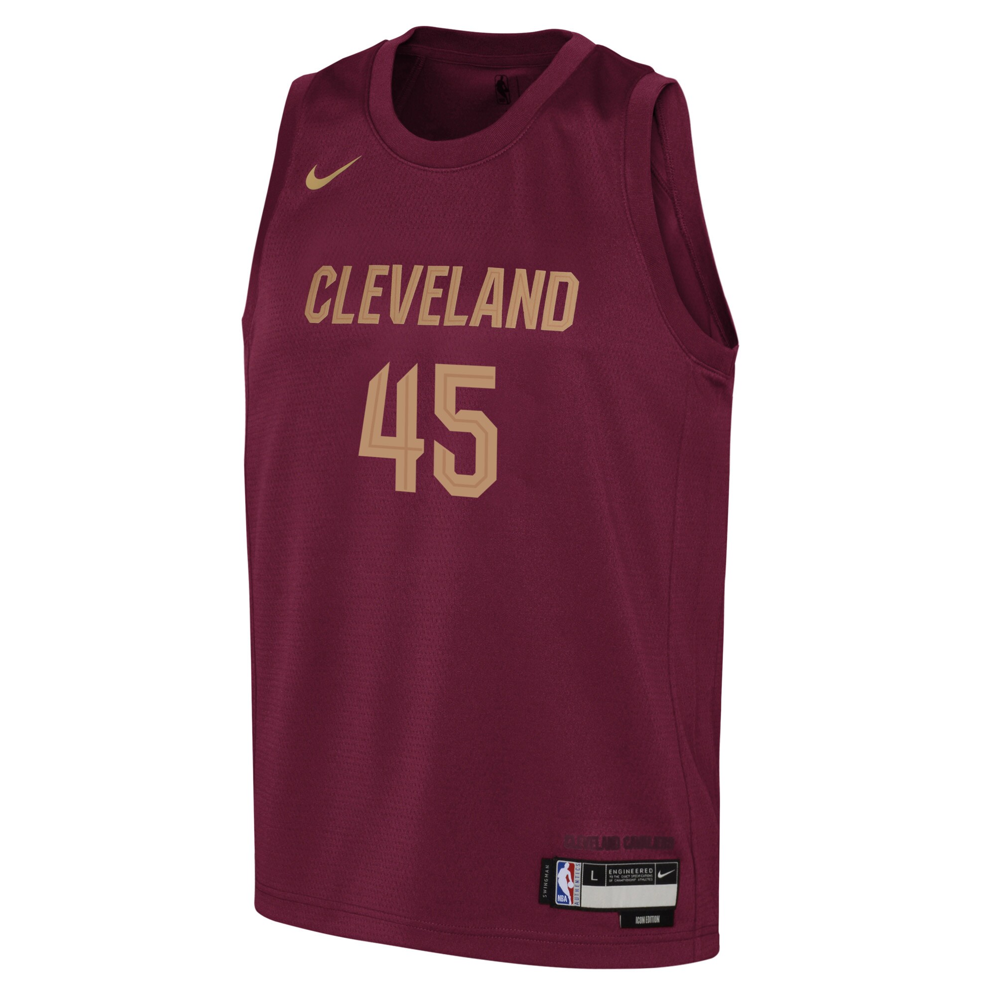 Alternative view of Donovan Mitchell Cleveland Cavaliers Youth Swingman Basketball Jersey - Icon Edition - Wine