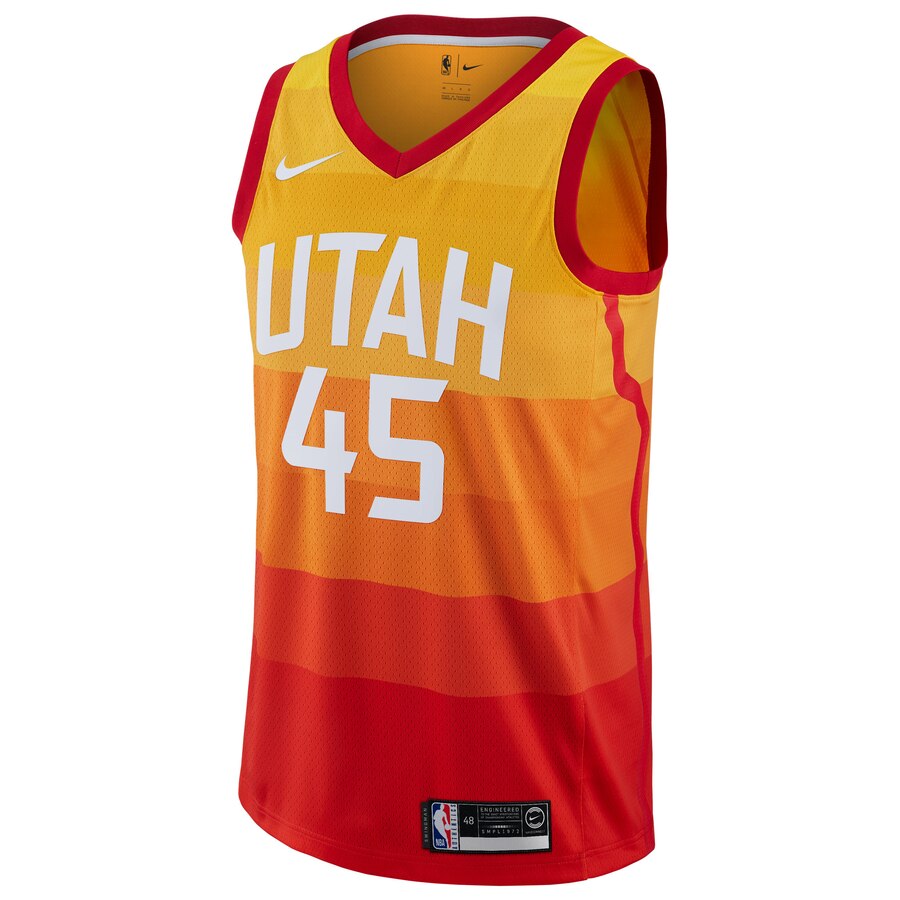 Alternative view of Donovan Mitchell Utah Jazz 2019/20 Finished Swingman Basketball Jersey Gold - City Edition