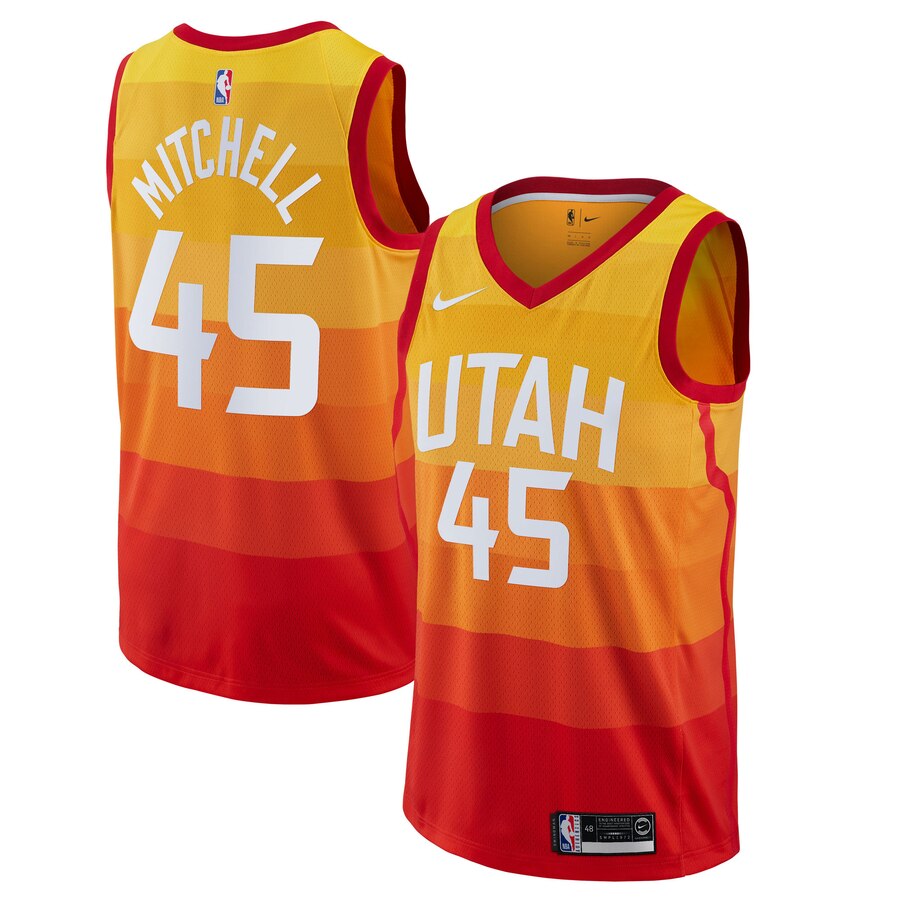 Donovan Mitchell Utah Jazz 2019/20 Finished Swingman Basketball Jersey Gold - City Edition
