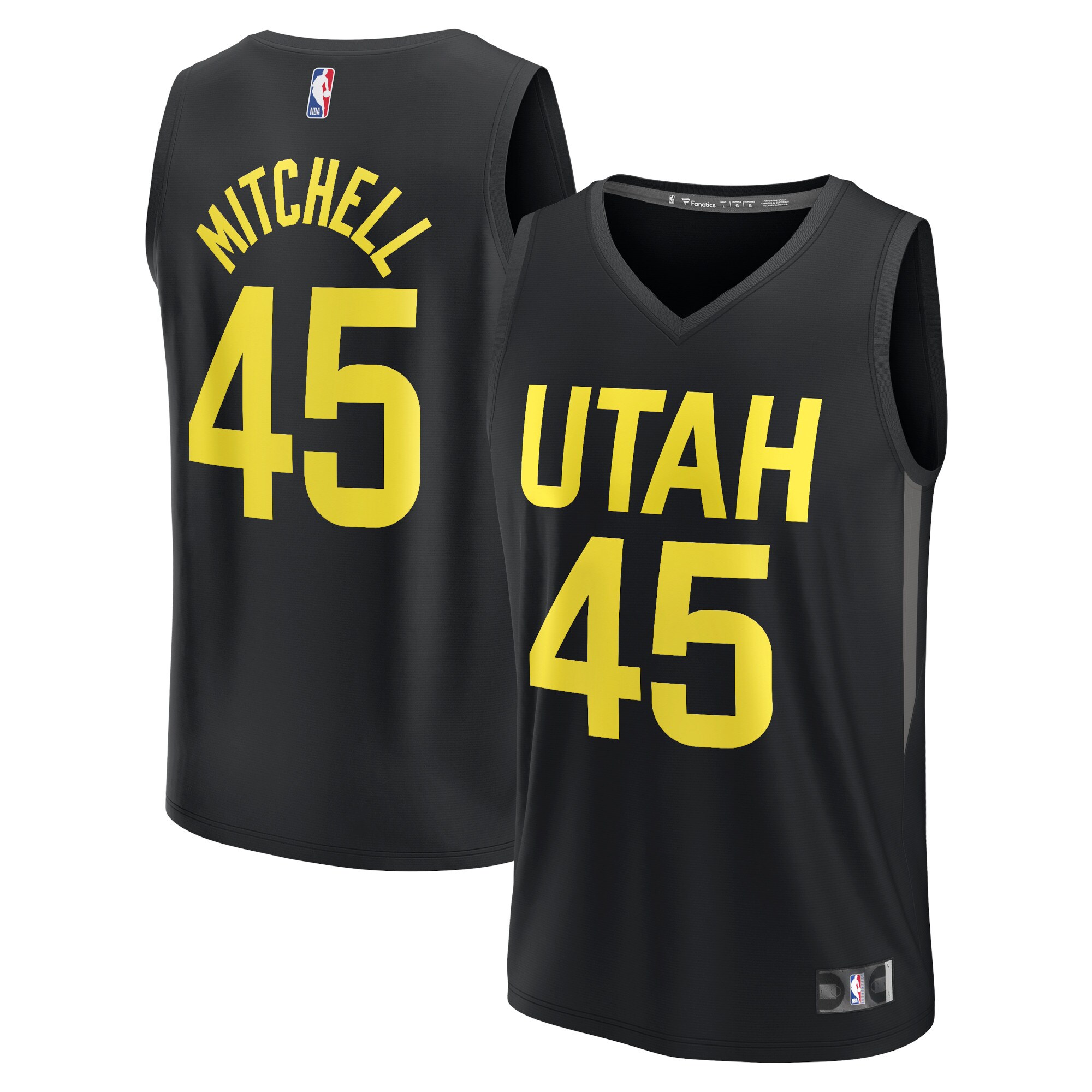 Donovan Mitchell Utah Jazz Fanatics Branded Fast Break Replica Player Basketball Jersey - Statement Edition - Black
