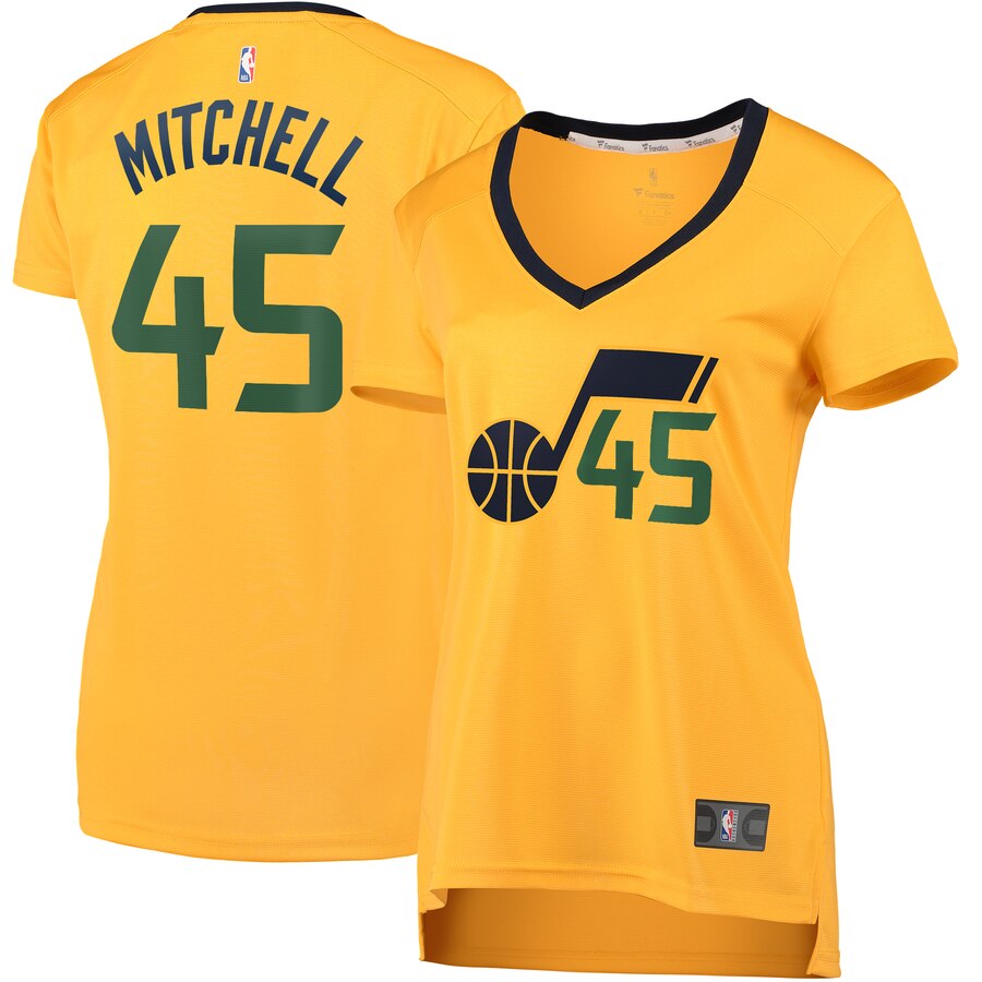 Donovan Mitchell Utah Jazz Fanatics Branded Women's Fast Break Player Basketball Jersey - Statement Edition - Gold