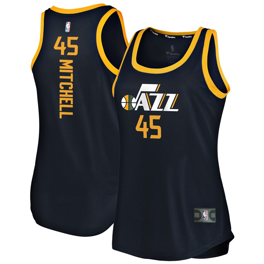Donovan Mitchell Utah Jazz Fanatics Branded Women’s Fast Break Team Tank Basketball Jersey – Icon Edition – Navy