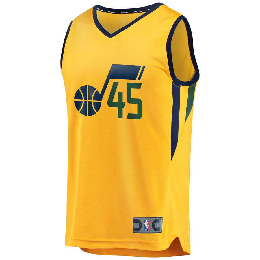 Alternative view of Donovan Mitchell Utah Jazz Fanatics Branded Youth Fast Break Basketball Jersey - Statement Edition - Gold