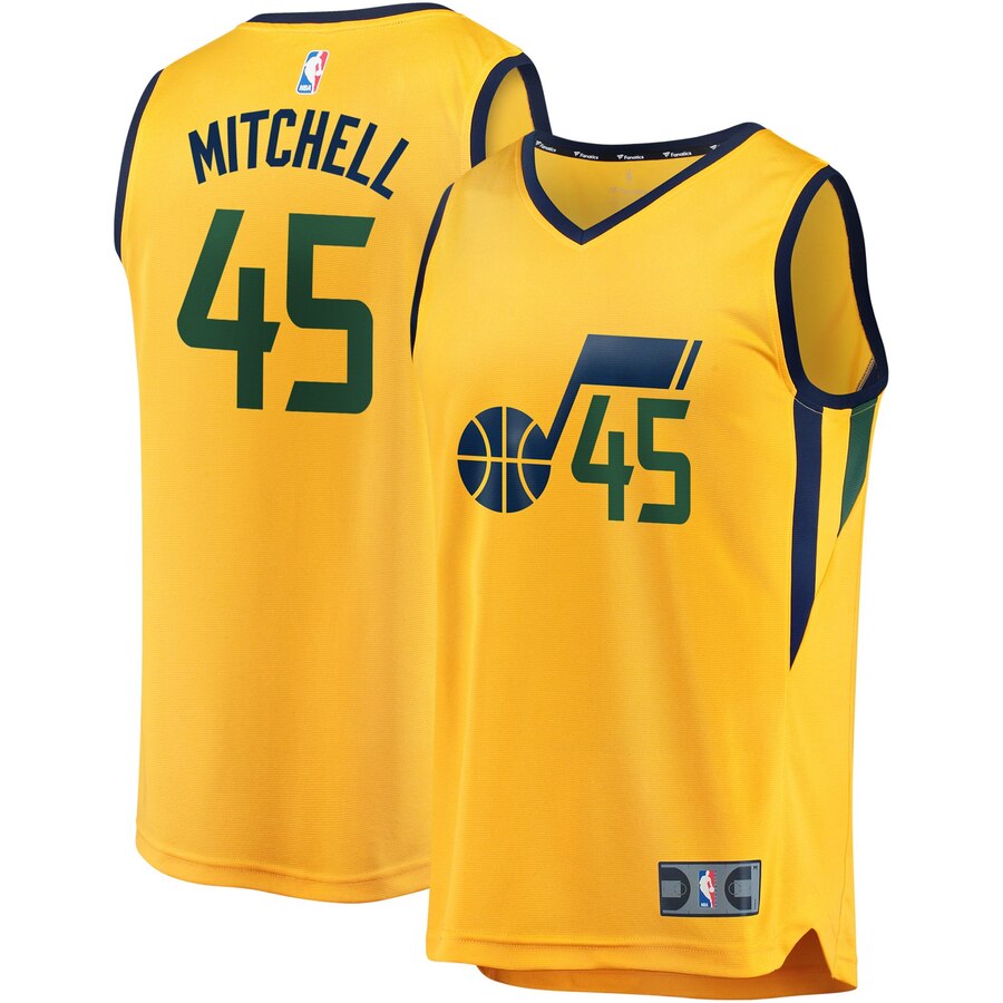 Donovan Mitchell Utah Jazz Fanatics Branded Youth Fast Break Basketball Jersey - Statement Edition - Gold