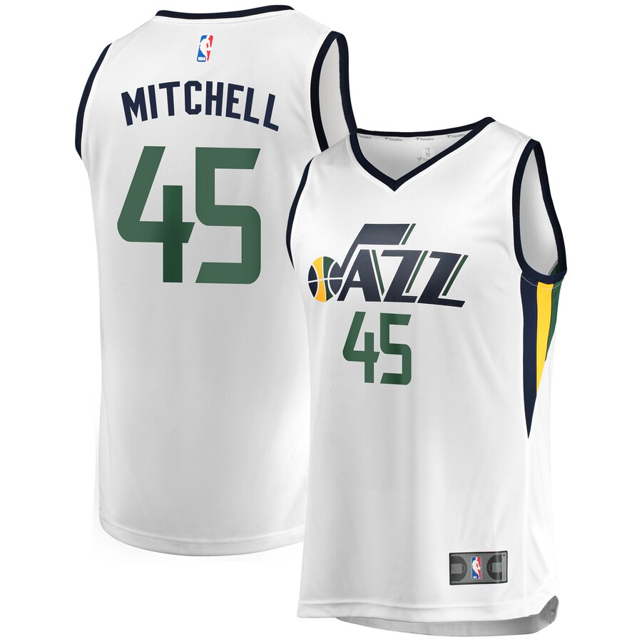Donovan Mitchell Utah Jazz Fanatics Branded Youth Fast Break Replica Basketball Jersey White - Association Edition
