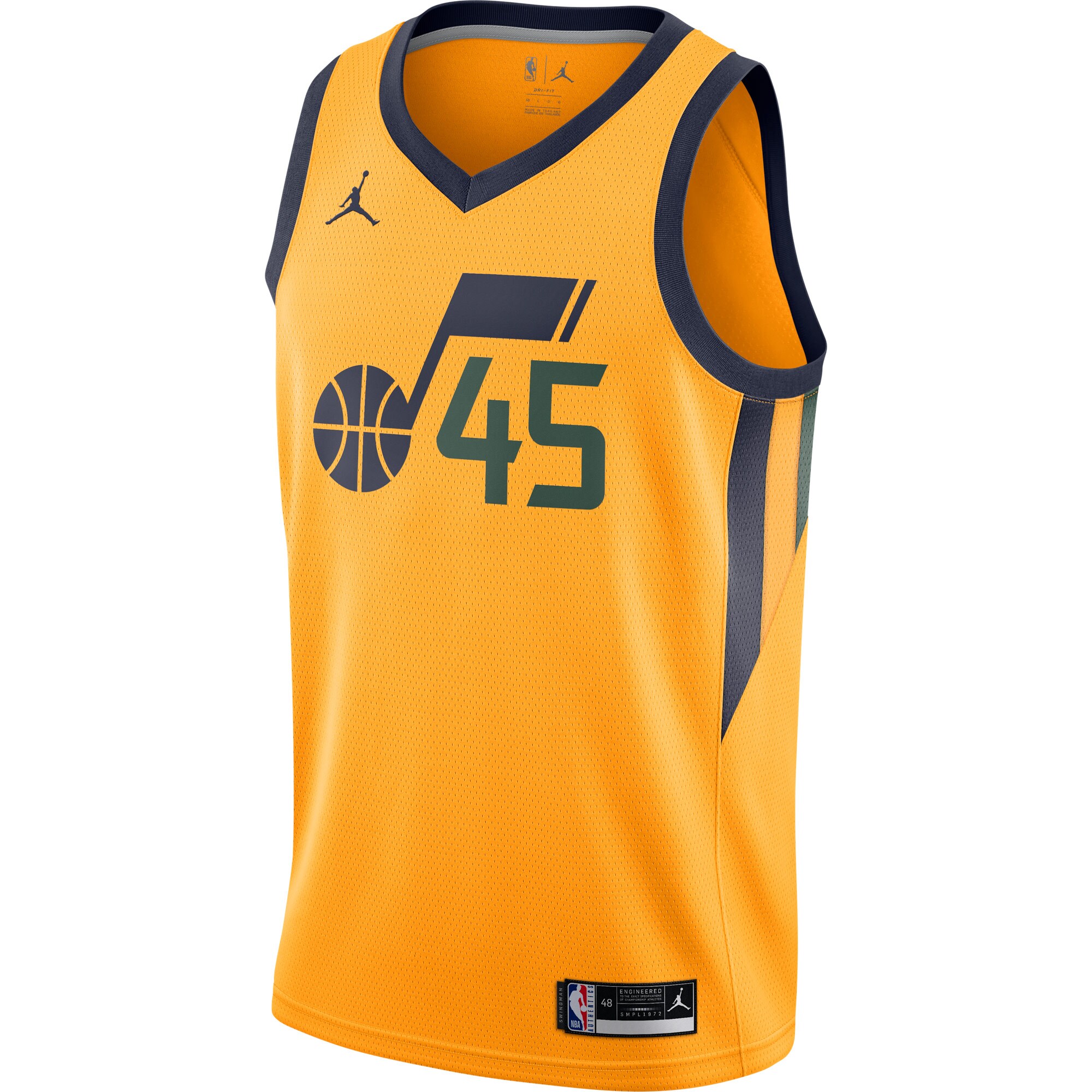 Alternative view of Donovan Mitchell Utah Jazz Jordan Brand 2020/21 Swingman Basketball Jersey – Statement Edition – Gold