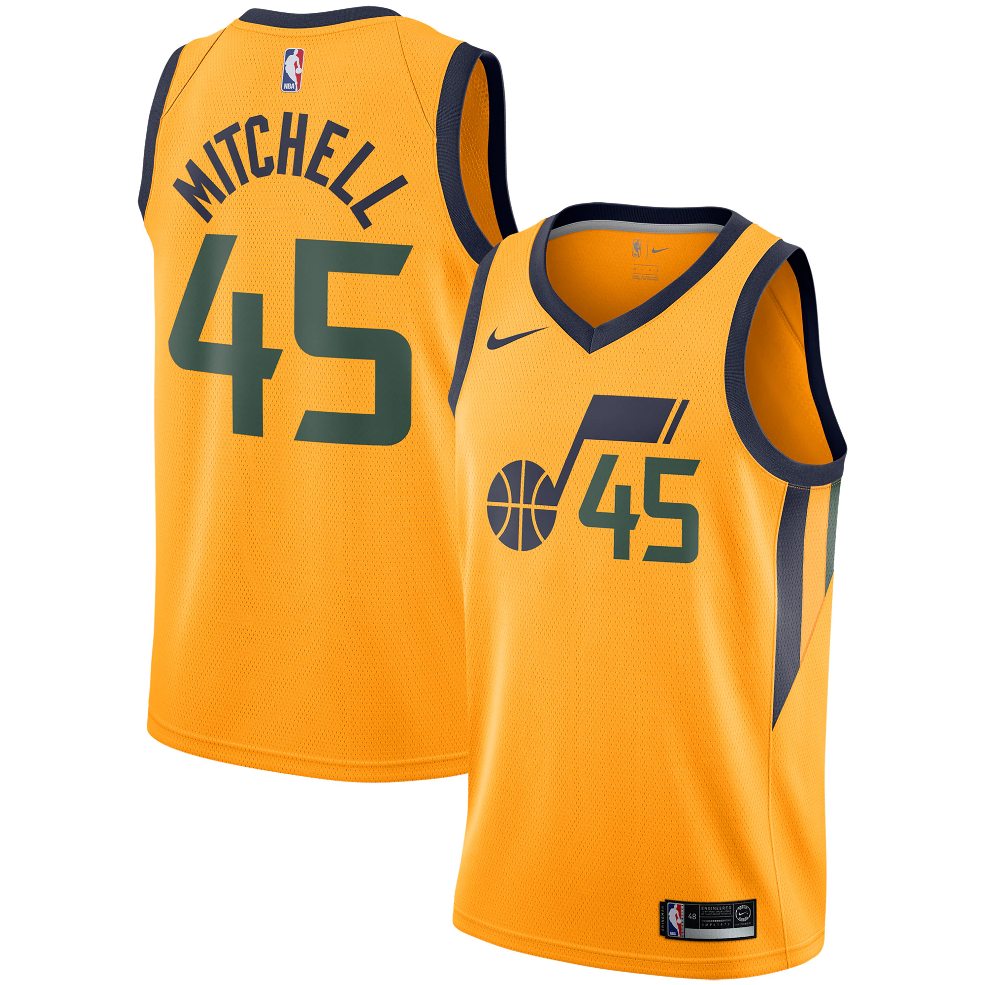Donovan Mitchell Utah Jazz Replica Swingman Basketball Jersey – Statement Edition – Gold