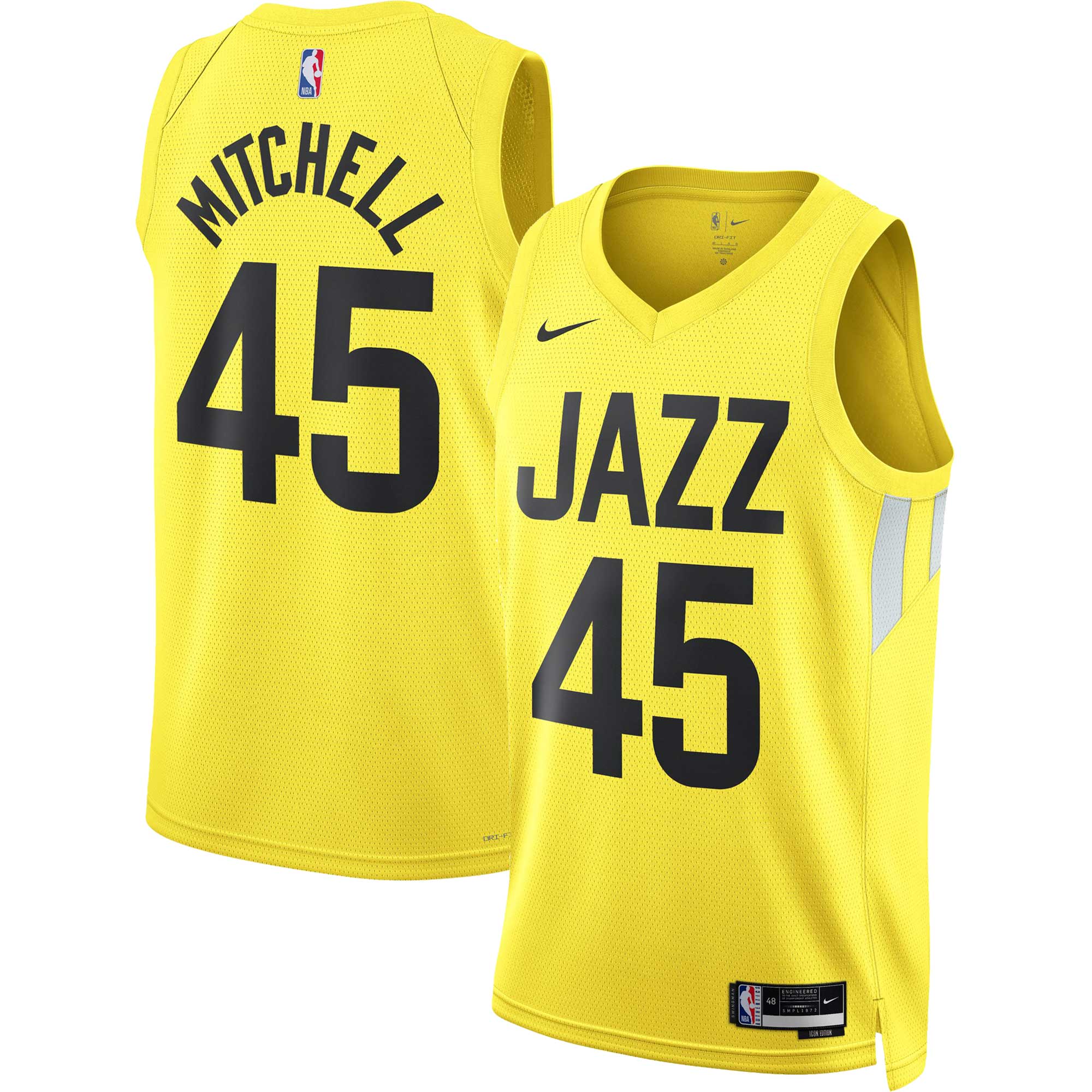 Donovan Mitchell Utah Jazz Unisex Swingman Basketball Jersey – Icon Edition – Gold