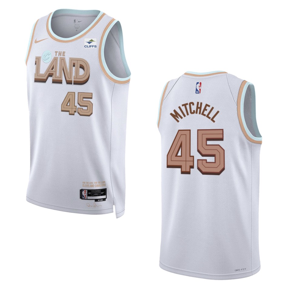 Donovan Mitchell White City Edition 2022-23 Cleveland Cavaliers Swingman Basketball Jersey