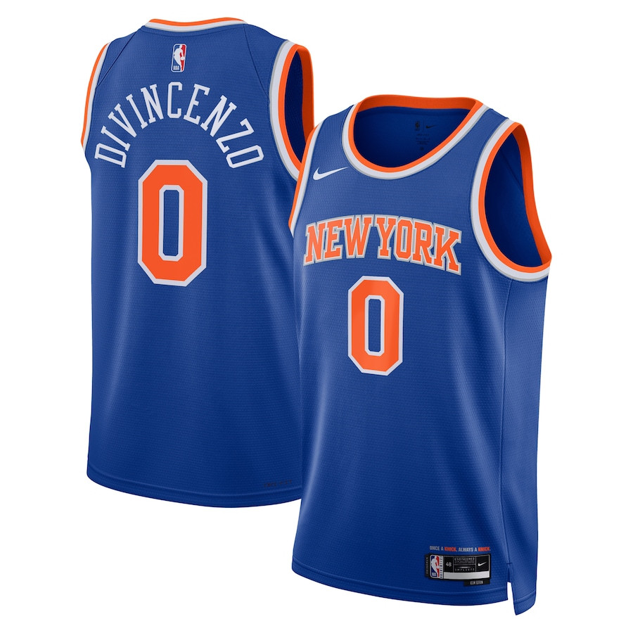 Donte DiVincenzo 0 New York Knicks Unisex Swingman Basketball Jersey - Icon Edition - Blue - JS135 