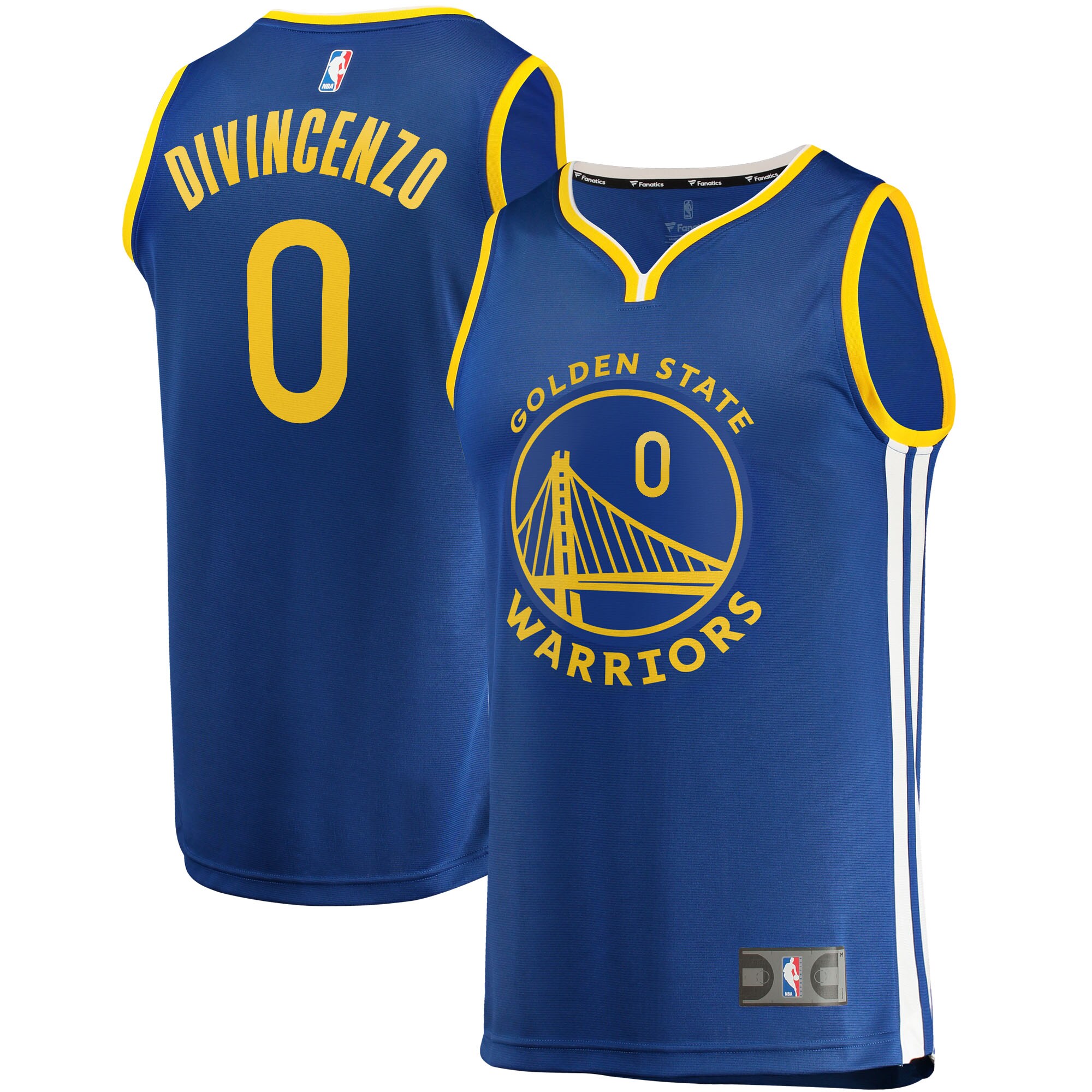 Alternative view of Donte Divincenzo Golden State Warriors Fanatics Branded 2022/23 Fast Break Replica Player Basketball Jersey - Icon - Blue
