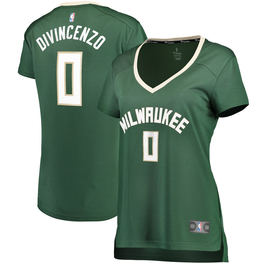 Donte Divincenzo Milwaukee Bucks Fanatics Branded Women's Fast Break Replica Player Basketball Jersey - Icon Edition - Hunter Green