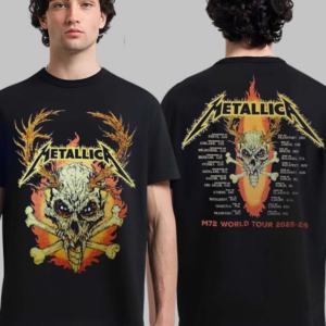 Metallica M72 World Tour 2025 2026 Flame Skull T-shirt
