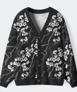 Sakura With Branches Ugly Cardigan Sweater