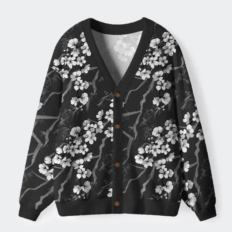 Sakura With Branches Ugly Cardigan Sweater