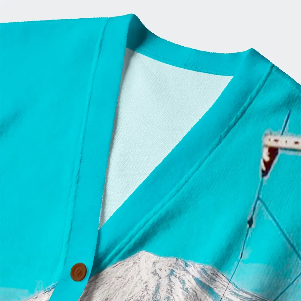 The Mount Fuji Is High Debts Unpaid Ugly Cardigan Sweater - Image 3