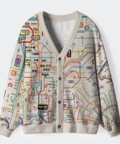 Tokyo Subway Map Ugly Cardigan Sweater