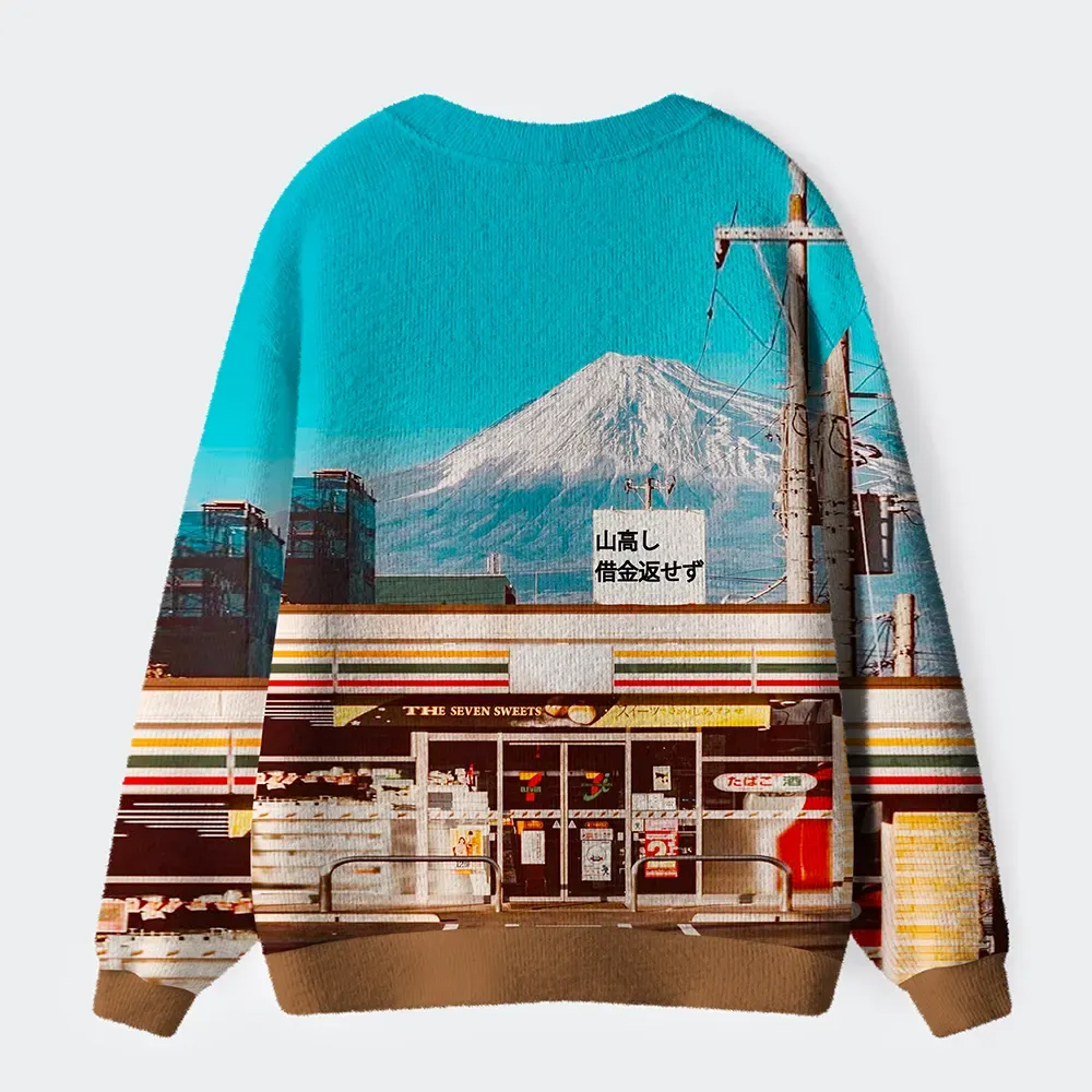 The Mount Fuji Is High Debts Unpaid Ugly Cardigan Sweater - Image 2