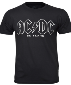 Alternative view of AC DC Logo History T Shirt 50Th Anniversary Fifty Years