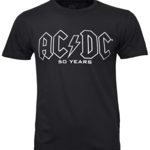 Alternative view of AC DC Logo History T Shirt 50Th Anniversary Fifty Years
