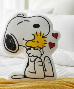 Alternative view of Pea-nuts Snoo-py and Woodstock Love Gallery Wrapped Pillow