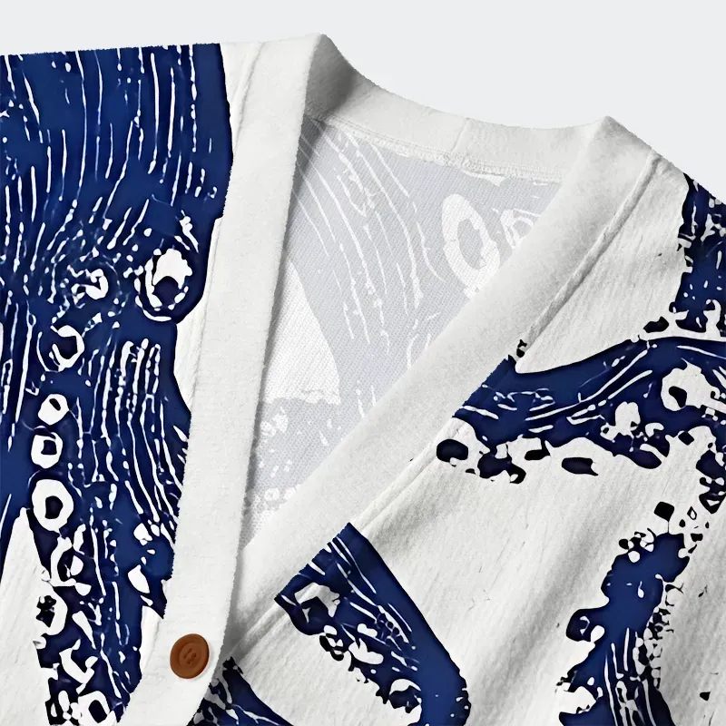 Ocean Octopus Ugly Cardigan Sweater - Image 3